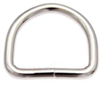 50er Pack D-Ringe 22 x 16 x 3,2mm Stahl, Silbern vernickelt