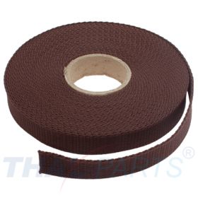 10m Gurtband 25mm Breit ca. 1,6mm stark / braun Polypropylen
