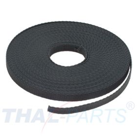 10m Gurtband 10mm Breit ca. 1,6mm stark / dunkelgrau Polypropylen