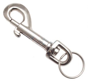 10er Pack Karabinerhaken 12 x 77mm mit rundem Wirbel mit 24mm Schlsselring