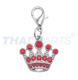 5er Pack Strassanh�nger Krone rot #11b Strass / Schmuck Anh�nger