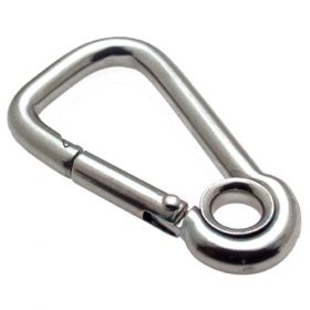 10er Pack Karabinerhaken asymmetrisch mit Kausche 120mm x 11mm Edelstahl V4A