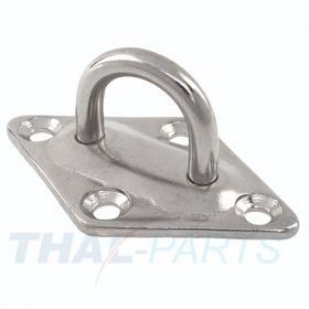 Augplatte Rhombus 80mm x 8mm Edelstahl A2 gestanzt und geschweisst