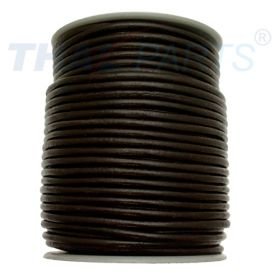 50m Rundleder Lederband Lederschnur Lederriemen 3mm Dunkel Braun