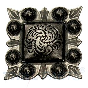 Concho #038 32mm Western Beere Rechteck Conchos Antik Silber