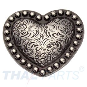 Concho #051 32mm Western Herz Conchos Antik Silber