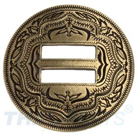 Concho #047 32mm Western G�rtel Conchos geschlitzt Antik Messing