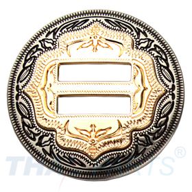 Concho #050 32mm Western G�rtel Conchos geschlitzt Antik Schwarz Gold