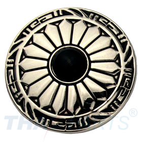 Concho #068 30mm Wild Hearts Conchos Silber Stein Schwarz