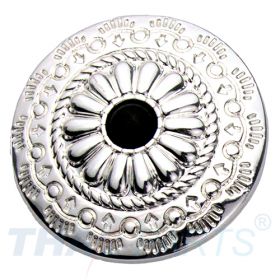 Concho #074 30mm Western Conchos Silber Stein Schwarz