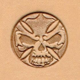 Punzierstempel 3D, Kreuz mit Totenkopf, Gre 25 mm