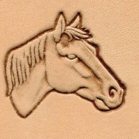 Punzierstempel 3D, Pferdekopf rechts, Gre 25 mm