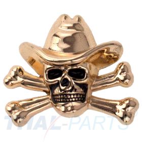 Concho #106 30mm Western Sch�del Cowboy gekreuzte Knochen Gold Conchos