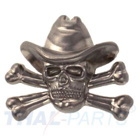 Concho #117 30mm Western Schdel Cowboy gekreuzte Knochen Antik Silber Conchos