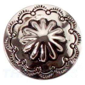 Concho #134 20mm Western Conchos Leathercraft Silber mit Schwarz