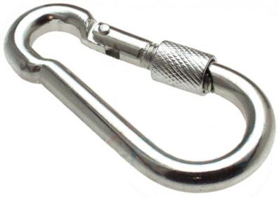 10er Pack Feuerwehr Karabinerhaken 60 x 6mm mit Schraube