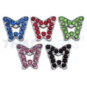 5er Pack Strassmotiv Schmetterling zu Aufschieben f�r 10mm Gurtband