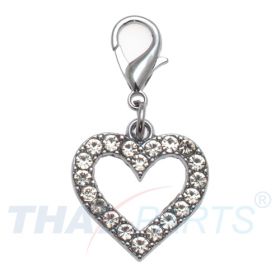 Strassanhnger Charm Herz 24mm x 24mm #3c Strass / Schmuck Anhnger