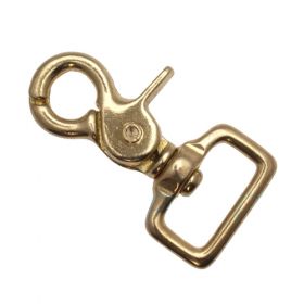 Karabinerhaken Messing 25 x 64mm mit geradem Wirbel