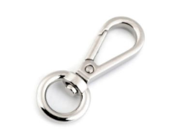 50er Pack Karabinerhaken 13 x 53mm mit rundem Wirbel