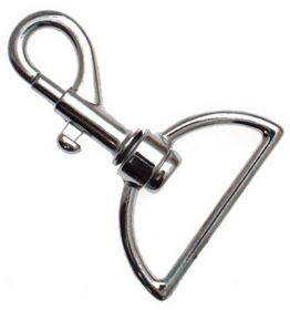 50er Pack Karabinerhaken 35mm x 55mm mit geradem Wirbel Silbern