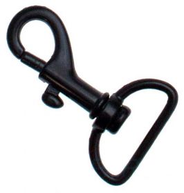 50er Pack Karabinerhaken 20 x 43mm Schwarz mit geradem Wirbel