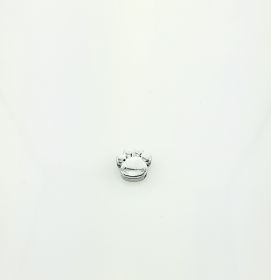 10er Pack Motiv Pfote Silber Chrom #564 - zum Aufschieben 11mm