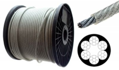 100m Drahtseil 8mm / 10mm - PVC ummantelt klar 7x19 Stahlseil Seil verzinkt