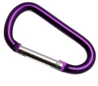 50er Pack Aluminium Karabinerhaken 46mm x 3,6mm Lila Karabiner