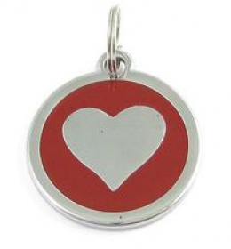 Halsbandanh�nger Herz rot #26 Schmuck Anh�nger Hundemarke 38mm