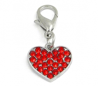 Strassanhnger Charm Herz Rot #33 Strass / Schmuck Anhnger