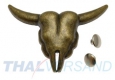 50er Pack Ziernieten Stier Schdel Skull Altmessing #152