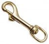 10er Pack Karabinerhaken Messing 11 x 78mm mit Rundwirbel