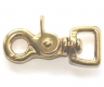 Karabinerhaken Messing 16 x 64mm mit geradem Wirbel