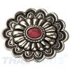 Concho #153 35mm Metal Jumbo Stempel Silber mit Stein Rot Conchos